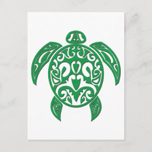 Green Polynesian Sea Turtle ポストカード