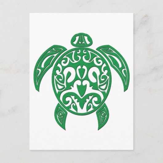 Green Polynesian Sea Turtle ポストカード (正面)