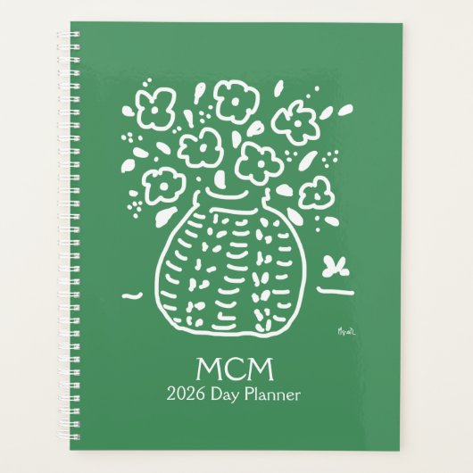Green Posy Vase Planner プランナー手帳 (正面)