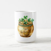 Green Pot of Gold Shamrocks St. Patrick's Day コーヒーマグカップ (中央)