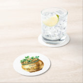 Green Pot of Gold Shamrocks St. Patrick's Day   ラウンドペーパーコースター (インサイチュ)