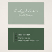 Green Professional Business Card (正面&裏面)