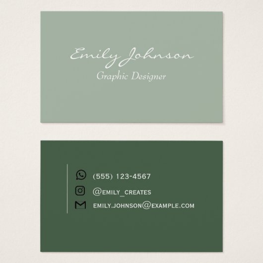 Green Professional Business Card (正面&裏面)