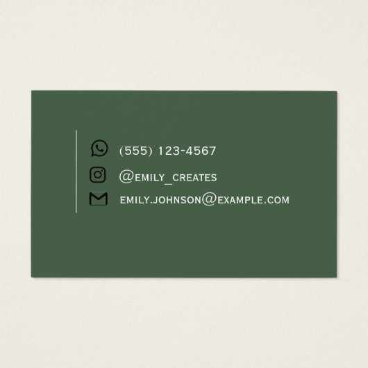 Green Professional Business Card (裏面)