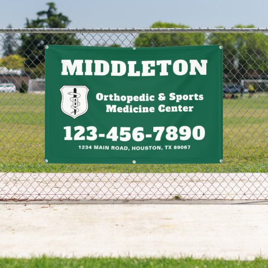 Green Promotional Business Banner with Logo 横断幕 (インサイチュ)