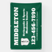 Green Promotional Business Banner with Logo 横断幕 (縦)