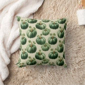 Green Pumpkin Autumn Home Design Throw Pillow クッション (ブランケット)