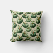 Green Pumpkin Autumn Home Design Throw Pillow クッション (正面)