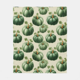 Green Pumpkin Autumn Home Design Throw Pillow フリースブランケット