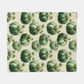 Green Pumpkin Autumn Home Design Throw Pillow フリースブランケット (正面(横))