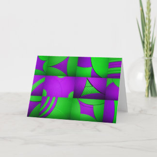 Green & Purple Abstract Pattern Card シーズンカード