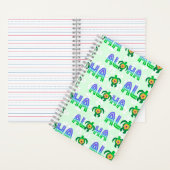 Green Purple Aloha Hawaiian Tropical Turtle ノートブック (内側)