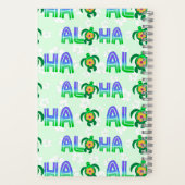Green Purple Aloha Hawaiian Tropical Turtle ノートブック (裏面)