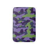 Green Purple and Blue Camo abstract バスマット (正面縦)