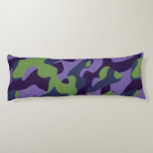 Green Purple and Blue Camo abstract ボディピロー (裏面)
