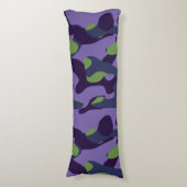 Green Purple and Blue Camo abstract ボディピロー (正面縦)