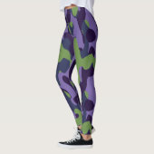 Green Purple and Blue Camo abstract レギンス (左)