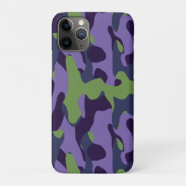 Green Purple and Blue Camo abstract iPhone 11 Proケース