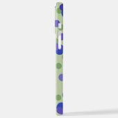 green purple and blue dots iPhoneケース (左側面)