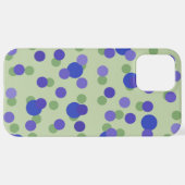 green purple and blue dots iPhoneケース (裏面横)