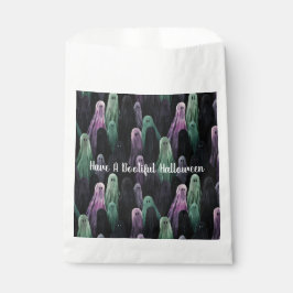 Green Purple Black Ghosts Bootiful Halloween フェイバーバッグ