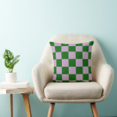 Green Purple Checkerboard Pillow クッション (椅子)