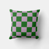Green Purple Checkerboard Pillow クッション (裏面)