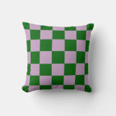 Green Purple Checkerboard Pillow クッション (正面)