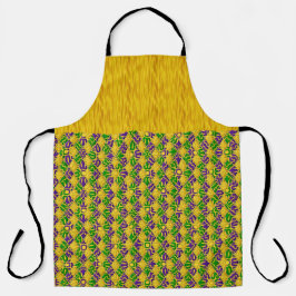 GREEN PURPLE GOLD MARDI GRAS PATTERNS エプロン