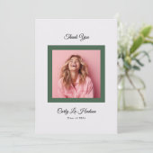 Green Purple Minimal High School Photo Grad サンキューカード (スタンド正面)