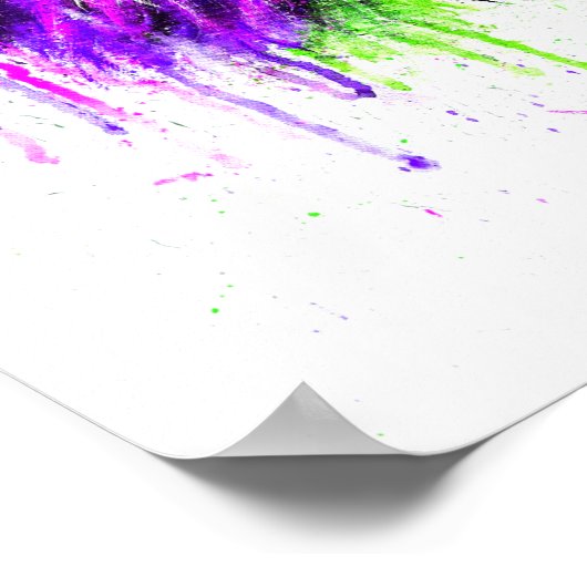 Green & Purple Poster - Lion Print! ポスター (角)