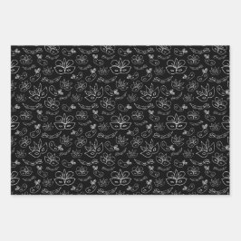 GREEN PURPLE YELLOW MARDI GRAS THEMES ラッピングペーパーシート