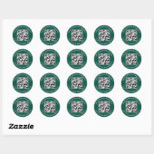 Green QR Code Stickers Custom Business Name Round ラウンドシール (シート)