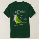 Green Quaker Parrot Anatomy Bird Tシャツ (デザイン正面)