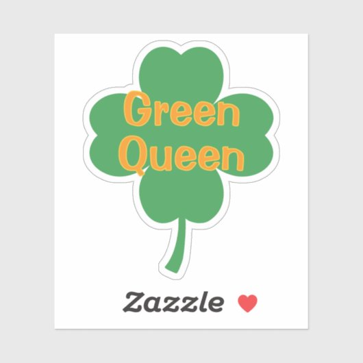 Green Queen 4-Leaf Clover St Patrick's Day シール (シート)