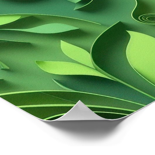 Green Quilling Digital Paper Pattern ポスター (角)