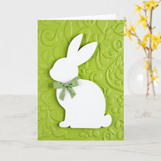 Green Rabbit Spring Time Card カード (黄色い花)