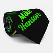 Green Racing Flames Rockabilly ネクタイ (ロール)