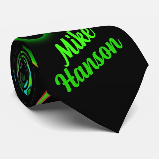 Green Racing Flames Rockabilly ネクタイ (ロール)