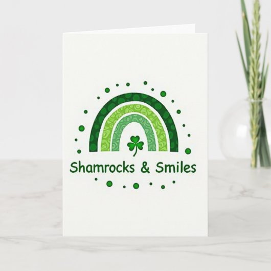 Green Rainbow Dots Pattern Card カード (正面)