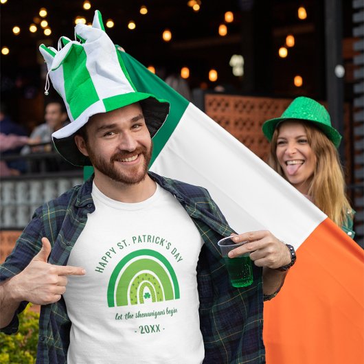 Green Rainbow Irish Shamrock Happy St Patricks Day Tシャツ