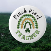 Green Rainbow Pinch Proof Teacher St Patrick's Day 缶バッジ