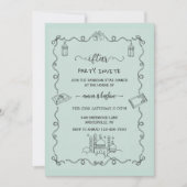 Green Ramadan Bow doodle ramadan iftar invitation 招待状 (正面)