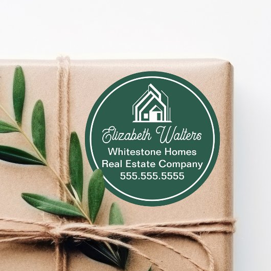 Green Real Estate Company Customized Realtor ラウンドシール