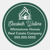 Green Real Estate Company Customized Realtor ラウンドシール (正面)