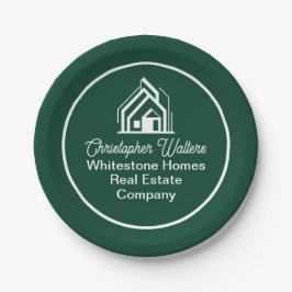 Green Real Estate Company Customized Realtor Party ペーパープレート