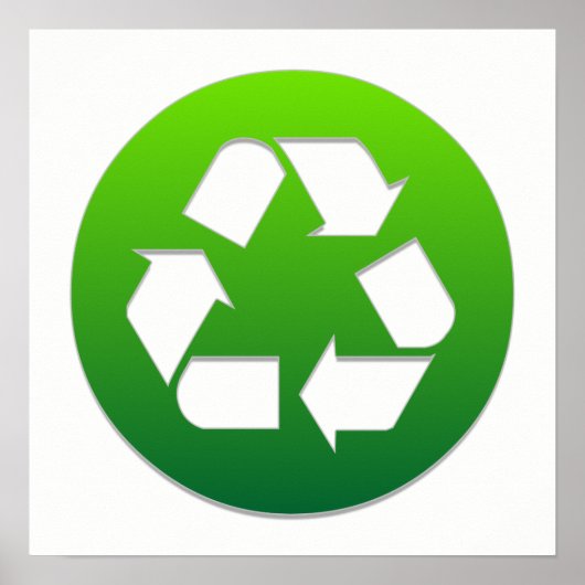Green Recycling Symbol ポスター (正面)