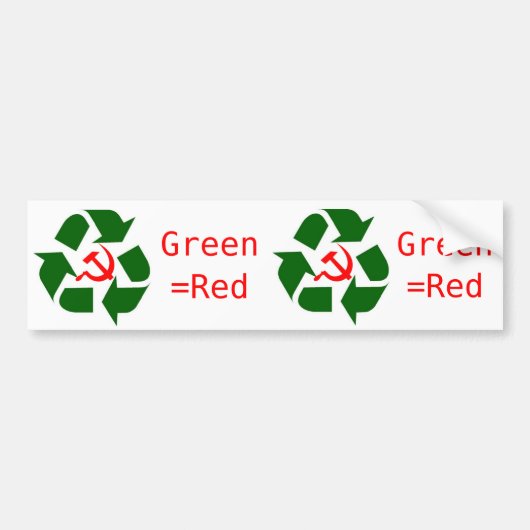 Green=Red バンパーステッカー (正面)