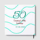 Green red 50 birthday anniversary add name date p ゲストブック (裏面)