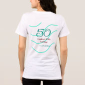 Green red 50 birthday anniversary add name date p トライブレンドＴシャツ (裏面)